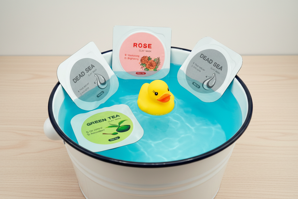 Clay Masks in Bucket with Rubber Duckie